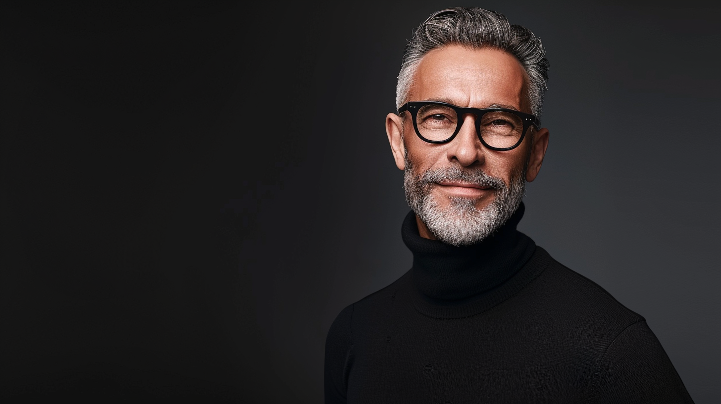 Man wearing STEINER varifocal glasses